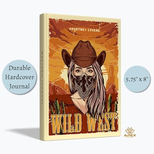Wild West Cowgirl Journal – Retro Western Notebook, Country Girl Gift, Personalized Cowgirl Diary, Western Aesthetic Notebook