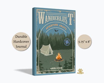 Cuaderno de aventuras Wanderlust: diario de senderismo, regalo para acampar al aire libre, diario de naturaleza, libro "La aventura te espera"