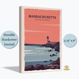 Massachusetts Reisejournal, Massachusetts Reisegeschenk, Custom Boston & Cape Cod Notizbuch, Nantucket Leuchtturm Skizzenbuch