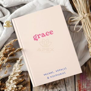 Personalized Journal for Girls with Custom Name, Spine Text & Quote - Gift for Kids, Dream Diary, Kids Prayer Notebook, Birthday Keepsake
