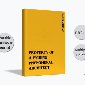 Diário de Arquiteto, Presente Personalizado de Arquiteto, Caderno de Arquiteto Fenomenal, Presente Engraçado de Formatura de Aniversário de Estudante de Arquitetura