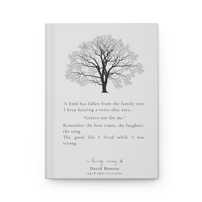 Custom Memory Journal Remembrance Gifts A Limb Has Fallen Etsy