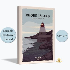 Rhode Island Travel Journal, Rhode Island Travel Gift, Custom Ocean State Vacation Notebook, Castle Hill Light Sketchbook