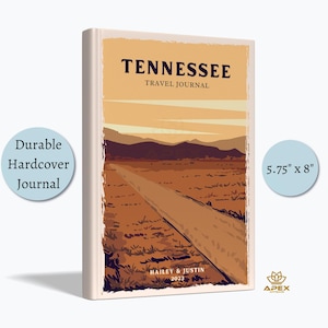Retro Tennessee Travel Journal, Tennessee Travel Gift, Volunteer State Souvenir, Nashville Sketchbook, Gatlinburg Honeymoon Gift