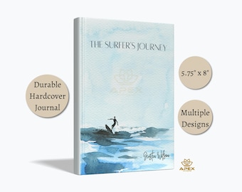 Surfers Journal – Personalized Surf Notes & Custom Surf Logbook, Ocean Lover Gift, Surfing Journey Notebook