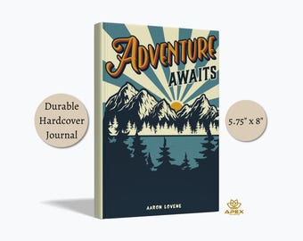 Regalo para parejas amantes de la naturaleza: diario personalizado "Te espera la aventura" - Cuaderno de viaje de tapa dura para parejas