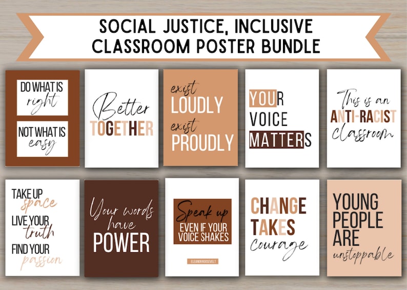 Social Justice Inclusive Diversity Equity Poster Bundle Etsy