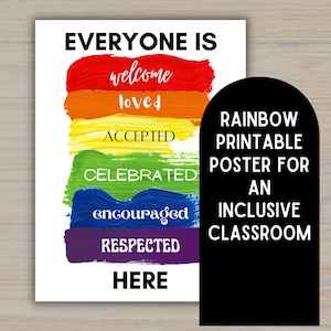 Everyone is Welcome Here -- Classroom Poster Digital Download