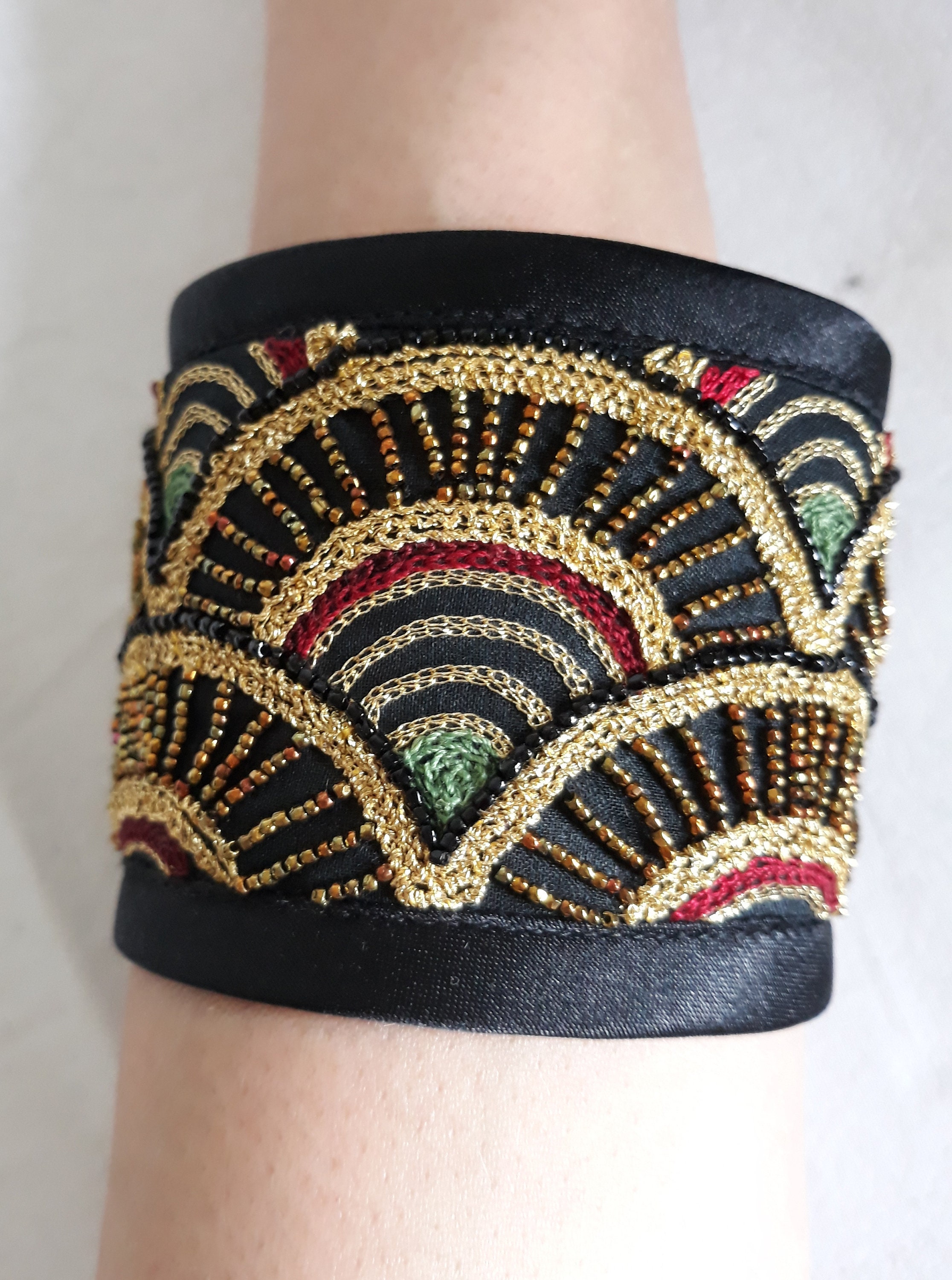 Embroidered cuff bracelets Etsy