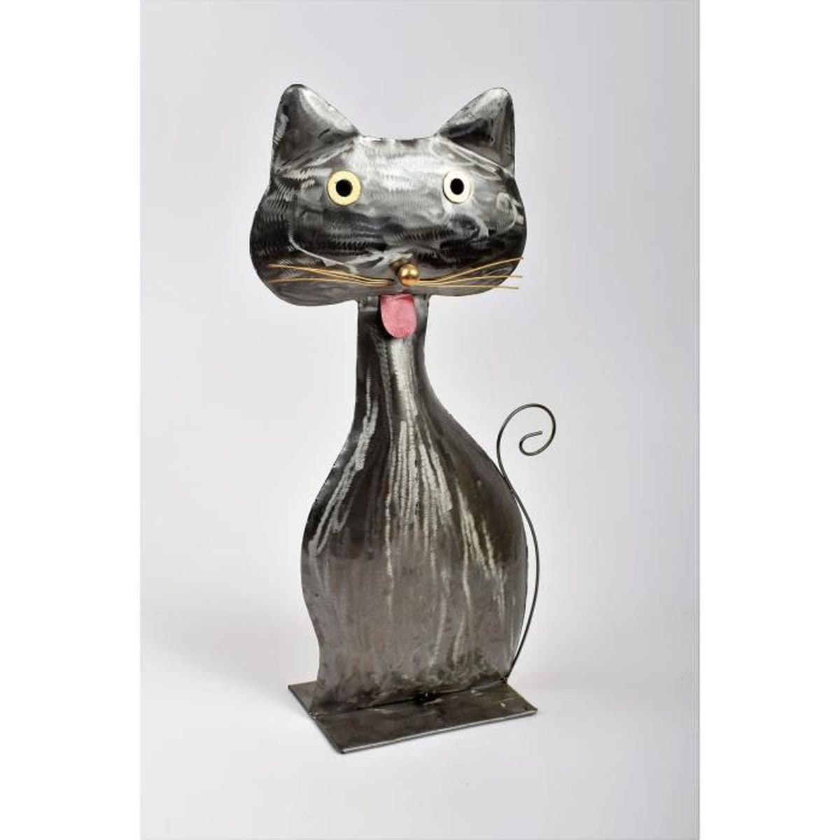 statue de Décoration Chat Assis en Métal 60cm - Fabrication Artisanale Livraison Gratuite et Rapide