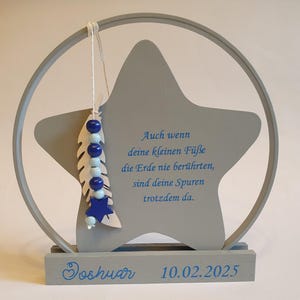 Geschenk für Sternenkind | Ring mit Stern mit Spruch und Namen