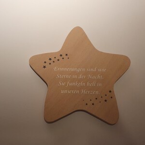 Erinnerung an ein Sternenkind,  Andenken für Sterneneltern, Geschenk mit individueller Gestaltung, Beerdigung, Trauergeschenk, Andenken