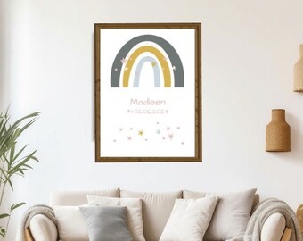 Digital file Star Child Memory Poster &quot;Rainbow&quot; with name – childish condolence card – loss of baby – stillbirth – stillbirth