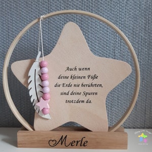 Memory of Star Child | special gift/ customizable | gift for star parents, star made of wood | commemorative piece