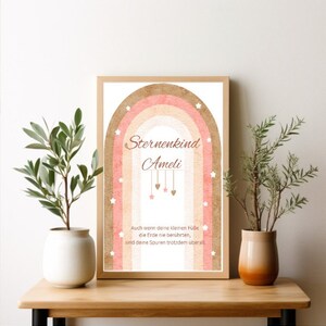 Poster di memoria infantile con stella file digitale "Arcobaleno" personalizzato - biglietto di lutto infantile - perdita del bambino - nascita morta - nascita silenziosa