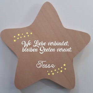 Erinnerung an ein Sternenkind,  Andenken für Sterneneltern, Geschenk mit individueller Gestaltung, Beerdigung, Trauergeschenk, Andenken