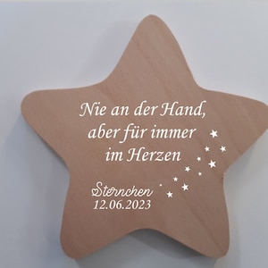 Erinnerung an ein Sternenkind,  Andenken für Sterneneltern, Geschenk mit individueller Gestaltung, Beerdigung, Trauergeschenk, Andenken