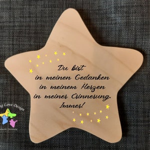 Erinnerung an ein Sternenkind,  Andenken für Sterneneltern, Geschenk mit individueller Gestaltung, Beerdigung, Trauergeschenk, Andenken