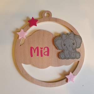 Geschenk zur Geburt oder Taufgeschenk | Personalisierbares Holzschild zur Geburt | Kinderzimmer-Deko mit Name und Geburtsdatum des Babys