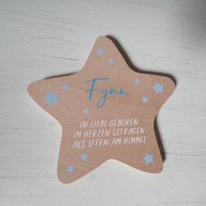 Erinnerung an Sternenkind, Verstorbene, Geschenk für Angehörige/ Sterneneltern, Stern aus Holz für Mama Papa Oma Opa, Anstatt Trauerkarte