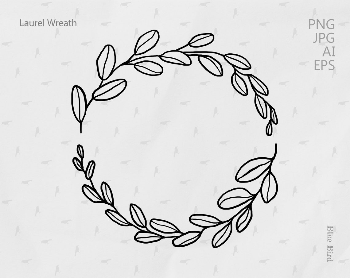 Laurel wreath wreath clipart simple wreath clipart PNG  Etsy