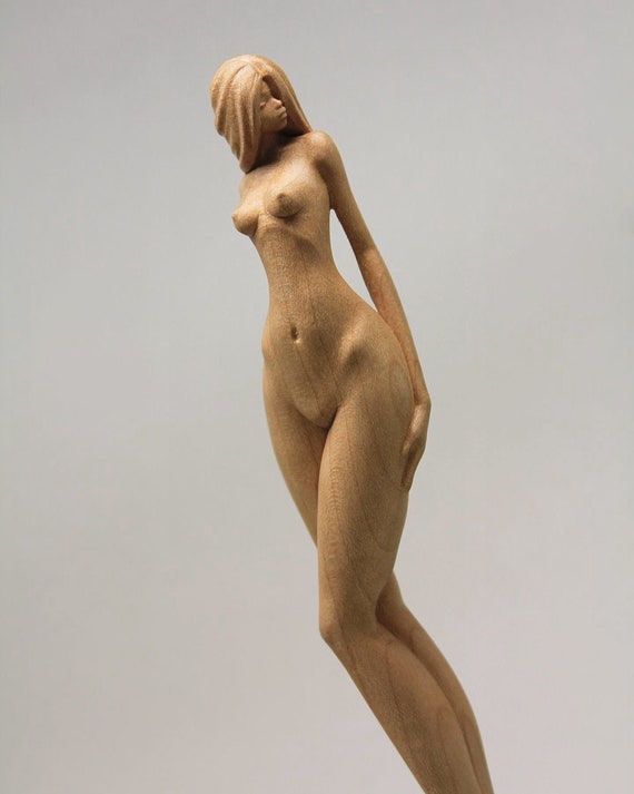 Buy Naked Woman Wooden Sculpture,female Body Figurine Decor,erotic