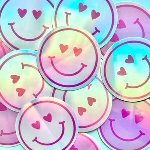 NEW! Smiley Holographic Sticker | Holographic Sticker | Smiley Face Sticker | Holographic Smile Stickers Cute Smiley Stickers