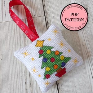 Christmas Tree Hanging Decoration – PDF cross stitch chart and instructions