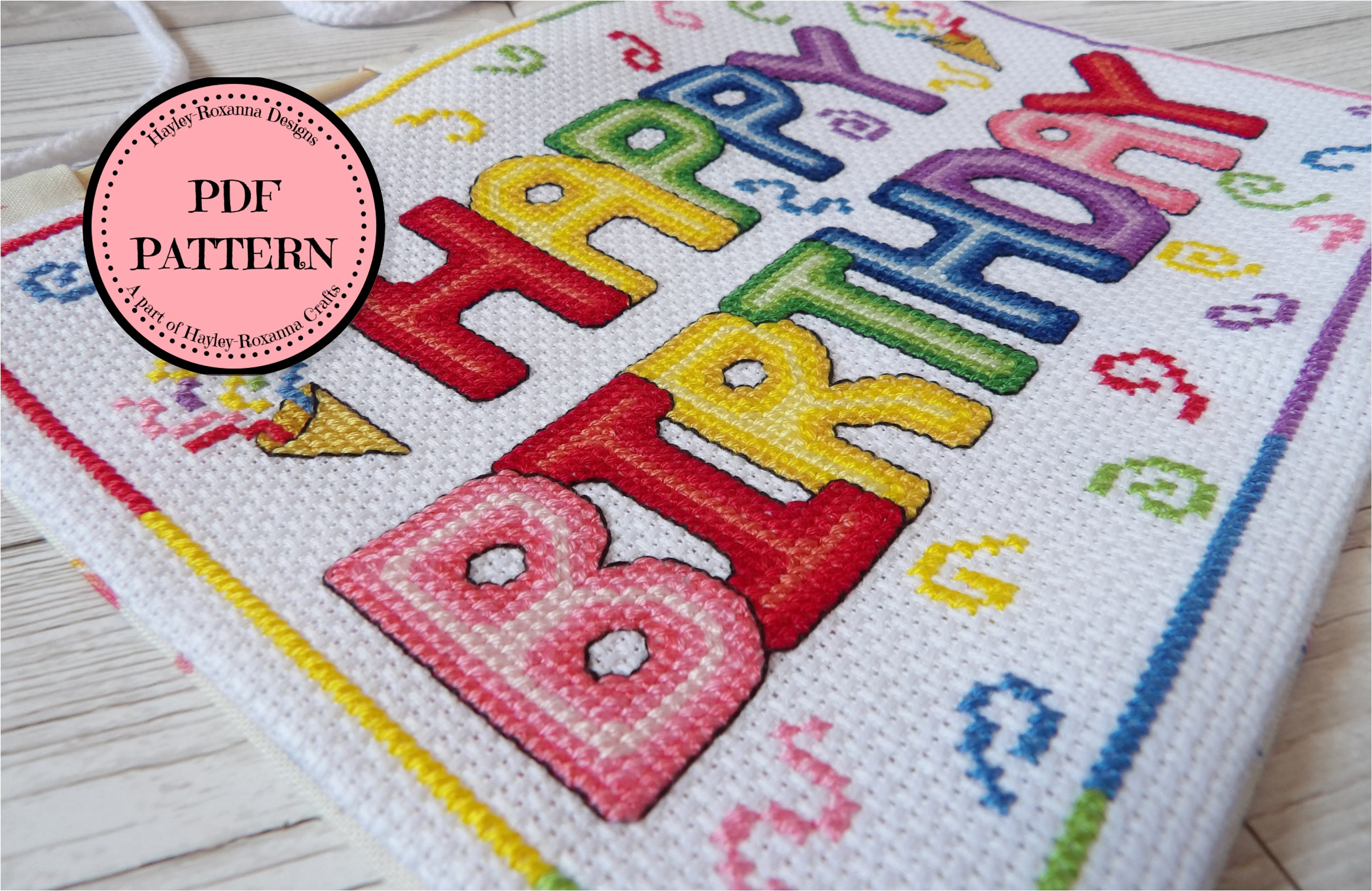 Happy Birthday Banner – PDF Cross Stitch Chart and Instructions - Etsy
