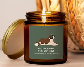 Saint Bernar Candle, Dog Candle, Gift for Saint Bernard Dad Mom