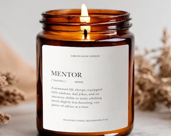 Mentor Gift For Women, Vegan Scented Soy Candle, Thank You Gift, Funny Definition Candle
