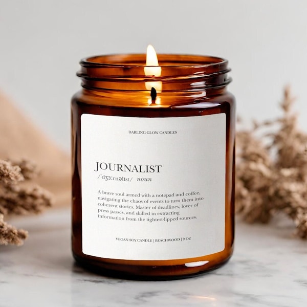 Journalist Gift Scented Soy Candle, Journalist Definition Candle, Holiday Gift For Friend, Funny Candle