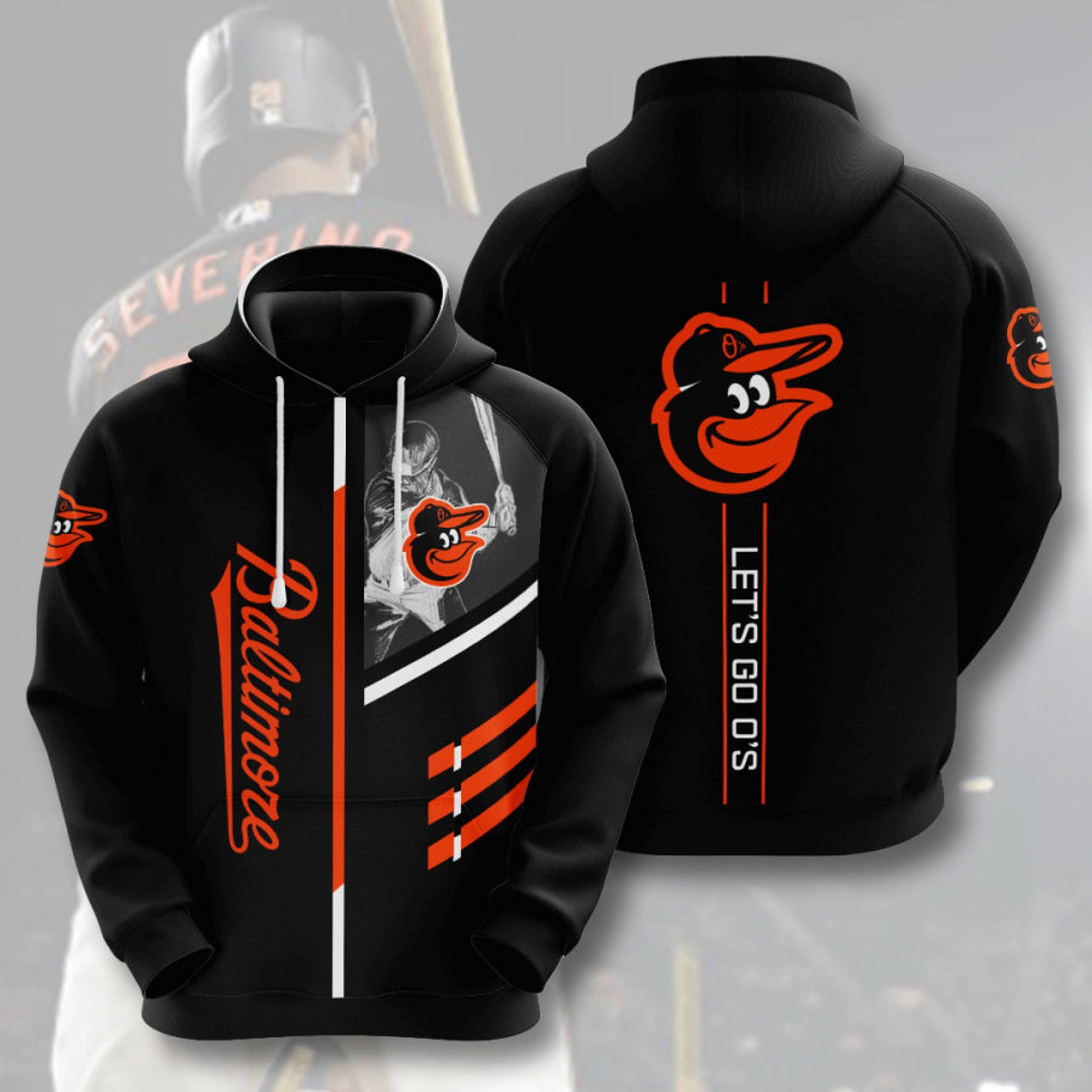 MLB Baltimore Orioles 3D Hoodie-Sweater Pullover Sportswear | Etsy