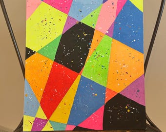 Salpicaduras de tablero de ajedrez neón