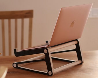 Wood Lap Desk, Foldable Laptop Stand, Laptop bar Tray, Adjustable Laptop Riser Stand, Laptop Holder, Portable Storage Desk, macbook stand