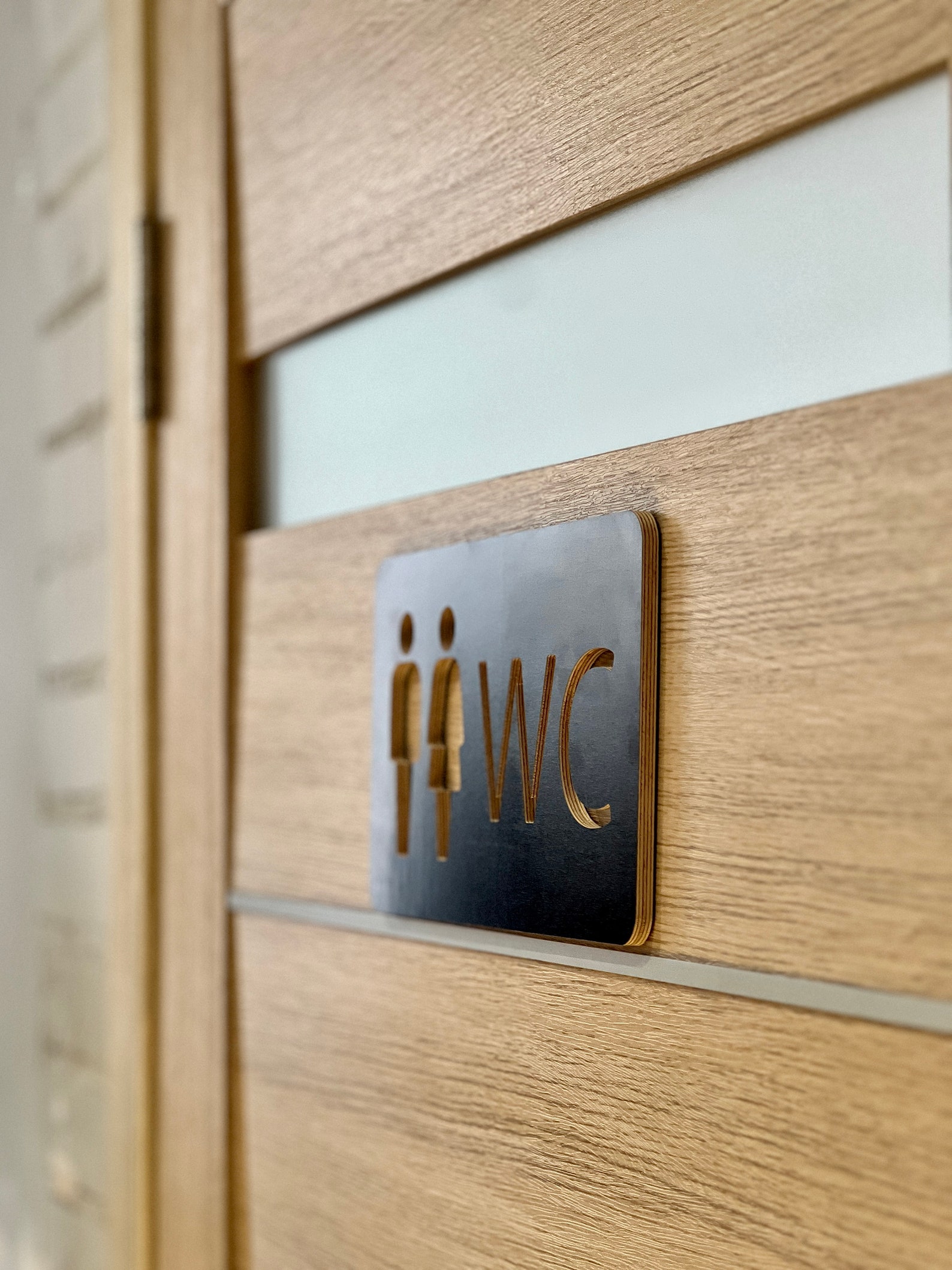 Restroom Sign, Toilet Symbol, WC Door Symbol, Wood Sign, Office ...