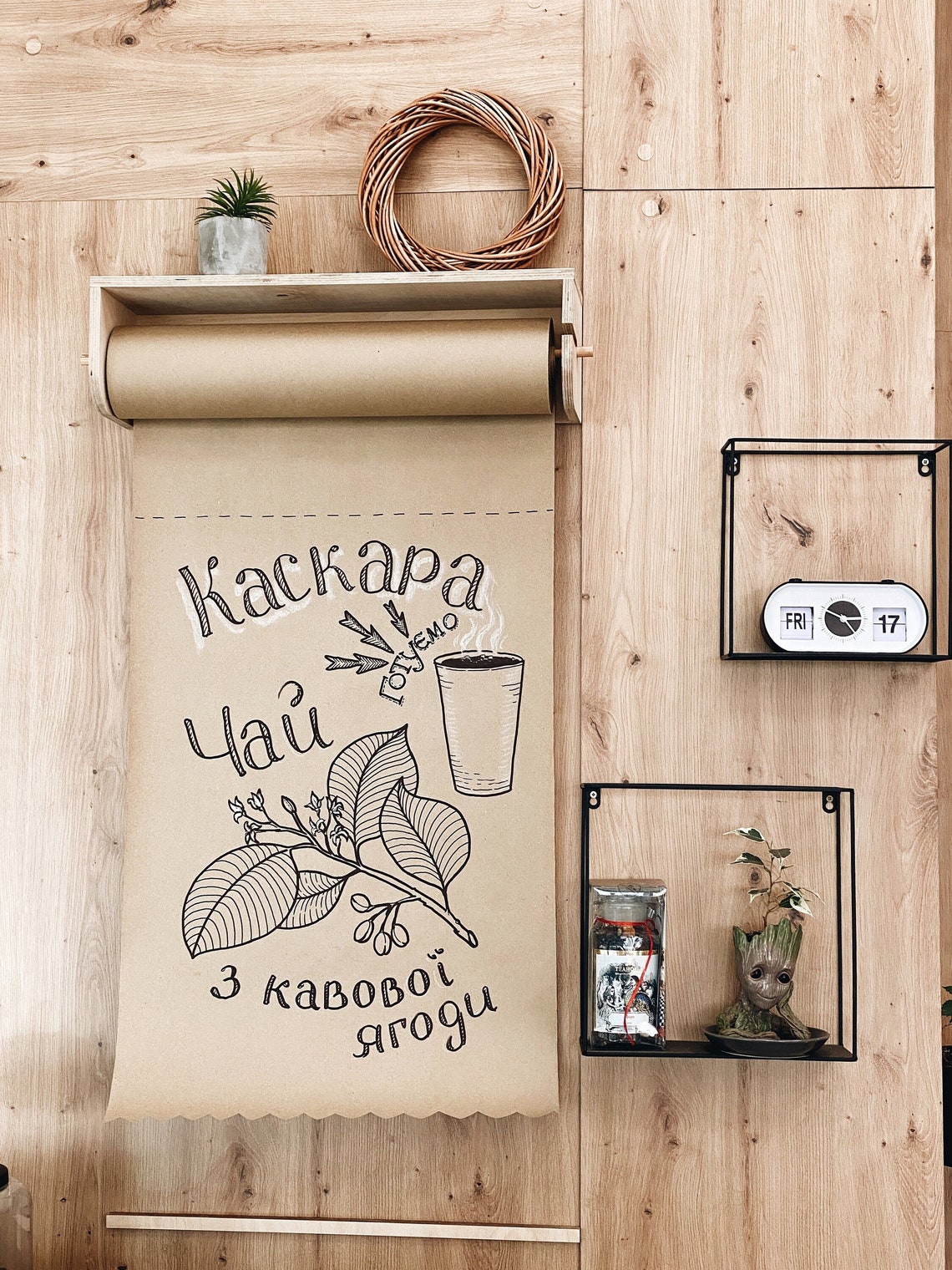 Kraft Paper Holder, to Do List, Kids Art Board, Wall Note Paper, Paper