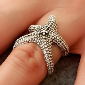 STARFISH RING | Adjustable Silver Ring - Ocean Jewelry - Women Ring - Tropical Ring