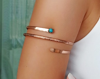 Handmade Copper Upper Arm Cuff – Adjustable Body Jewelry