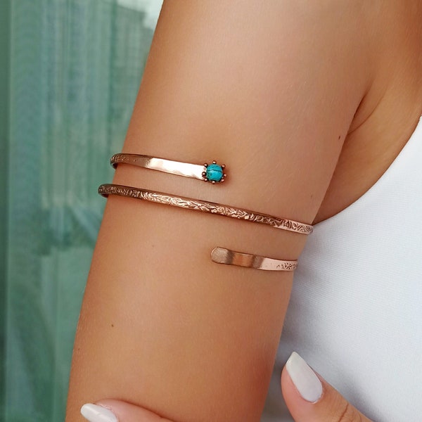 Upper Arm Jewelry - Copper Arm Band Body Jewelry - Adjustable Upper Arm Cuff - Summer Jewelry - Copper Arm Jewelry