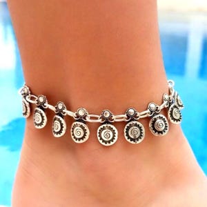 Authentic Motif Anklet Bracelet - Silver Anklet Women Bracelet - Summer Jewelry - Body Jewelry - Beach Jewelry - Authentic Anklet