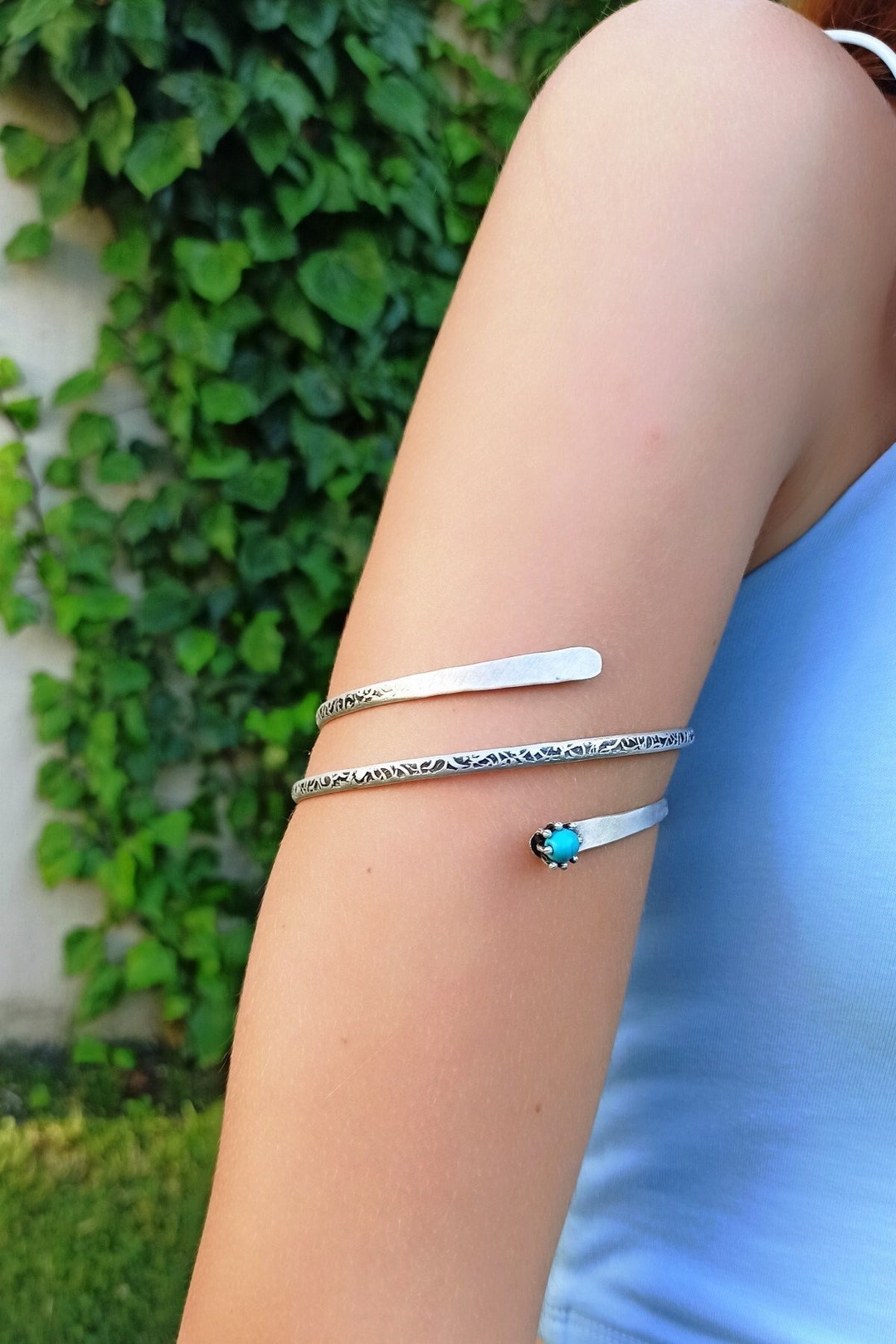 Silver Arm Band Arm Cuff Upper Arm Band Minimalist Etsy
