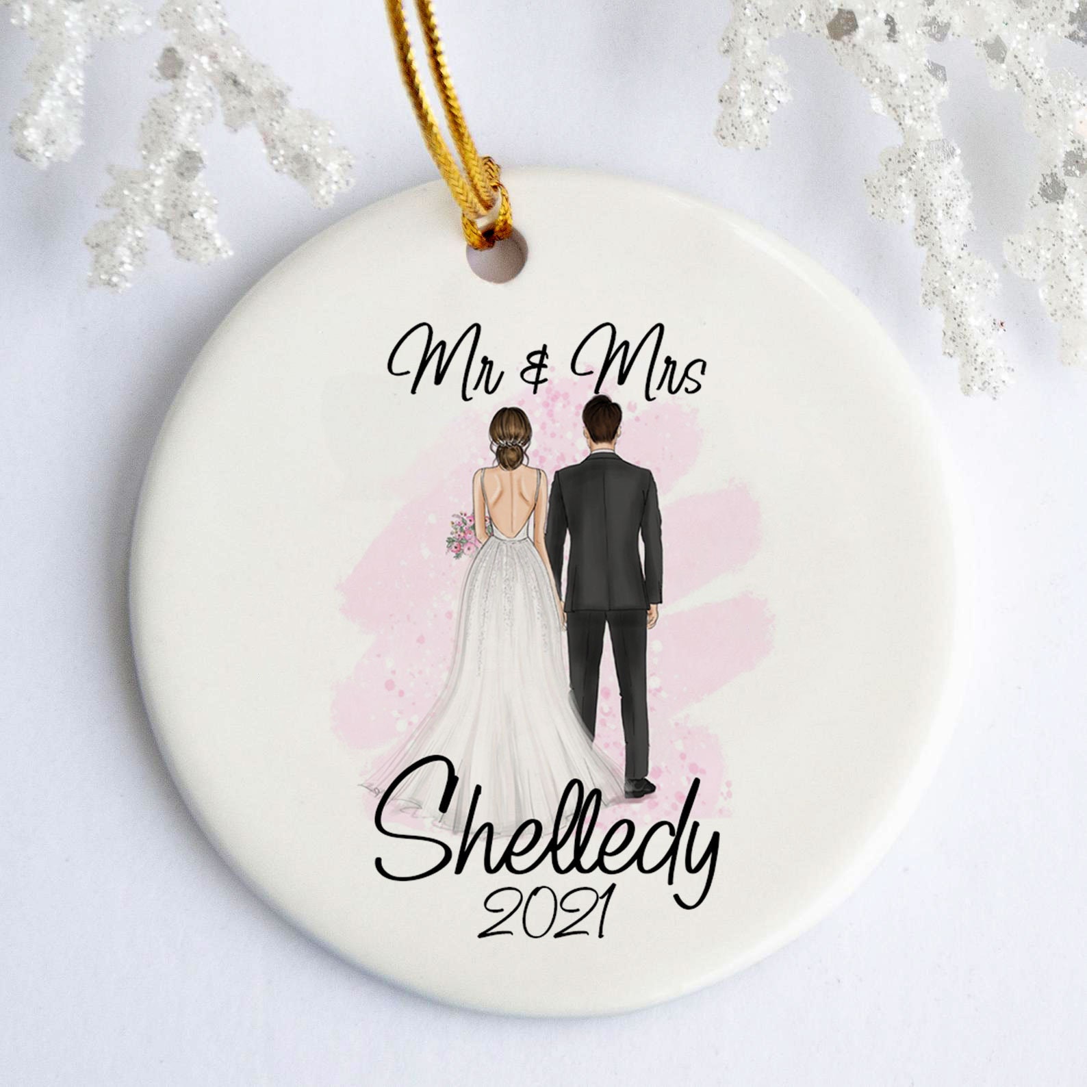 Personalized Newlywed Christmas Ornament First Christmas Etsy