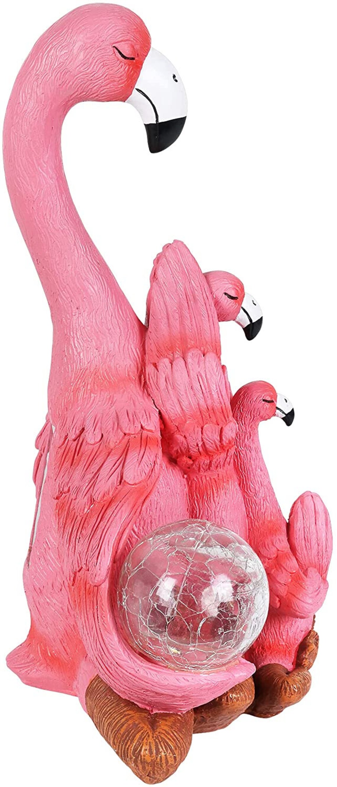 Flamingo Garden Solar Light Solar Three Flamingos in Lotus | Etsy