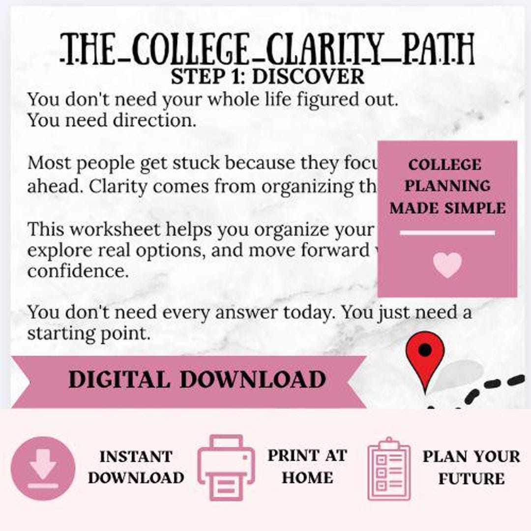 College Instructions Worksheet.pdf College Planning Worksheet | Career Exploration Workbook | College ...