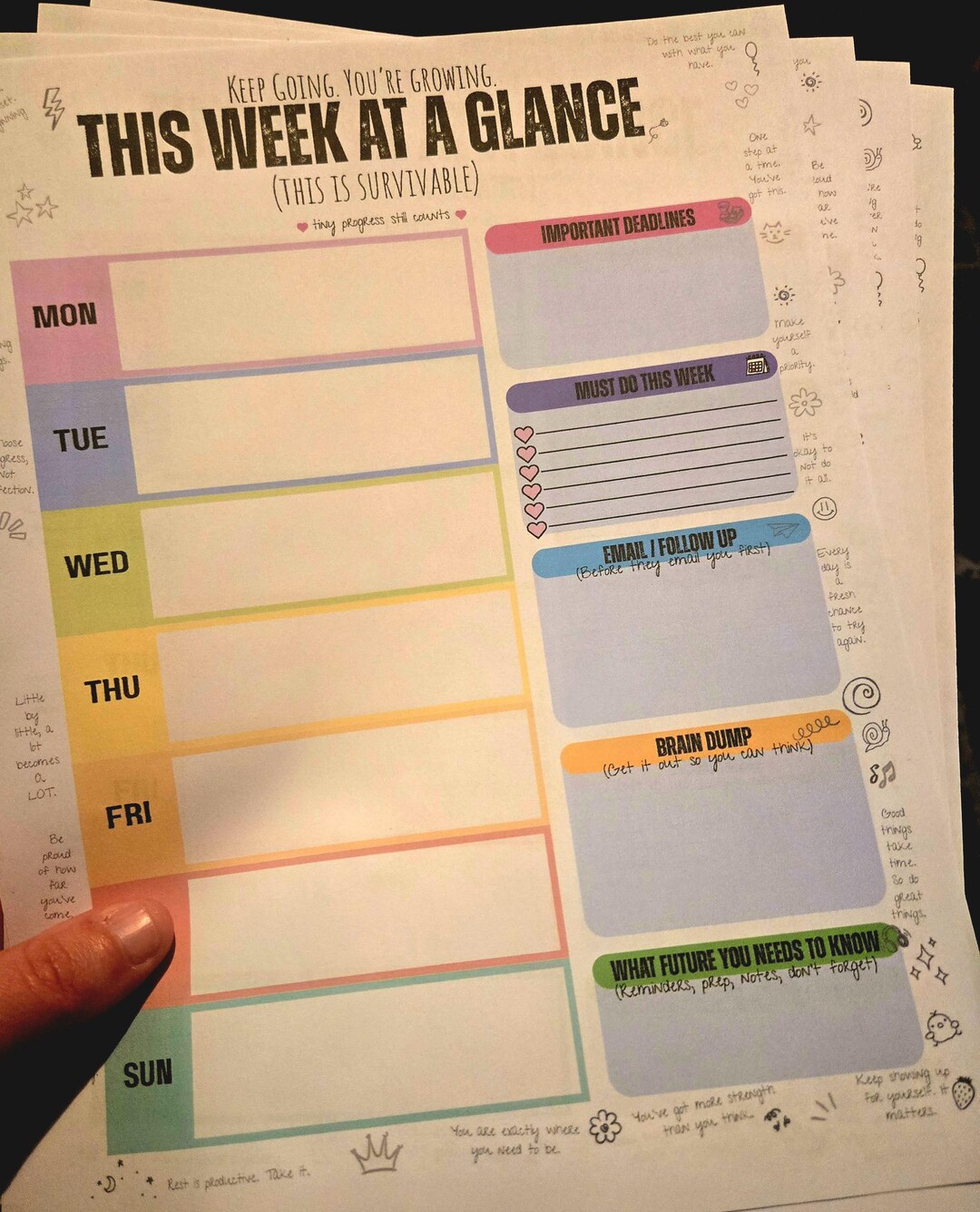 Weekly Planner Printable for ADHD Students | College Assignment Tracker ...