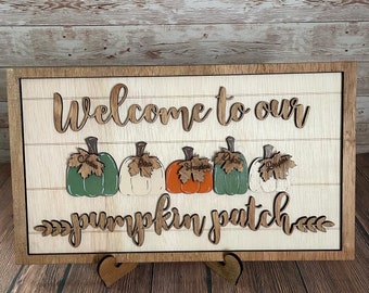 Fall sign, pumpkin patch, personalized