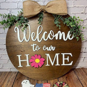 Door Hanger, Welcome to our home interchangeable door hanger