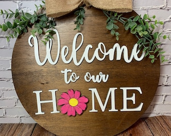 Door Hanger, Welcome to our home interchangeable door hanger