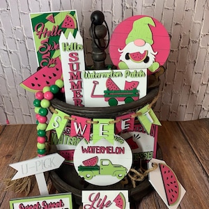Tiered tray decor, Watermelon decor, watermelon tiered tray, Summer tiered tray